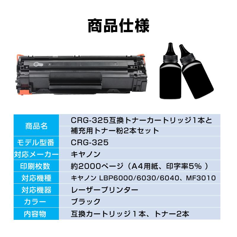 canon レーザープリンター用カートリッジ トナーカートリッジ1本と補充用トナー粉2本セット LBP6040 LBP6030用