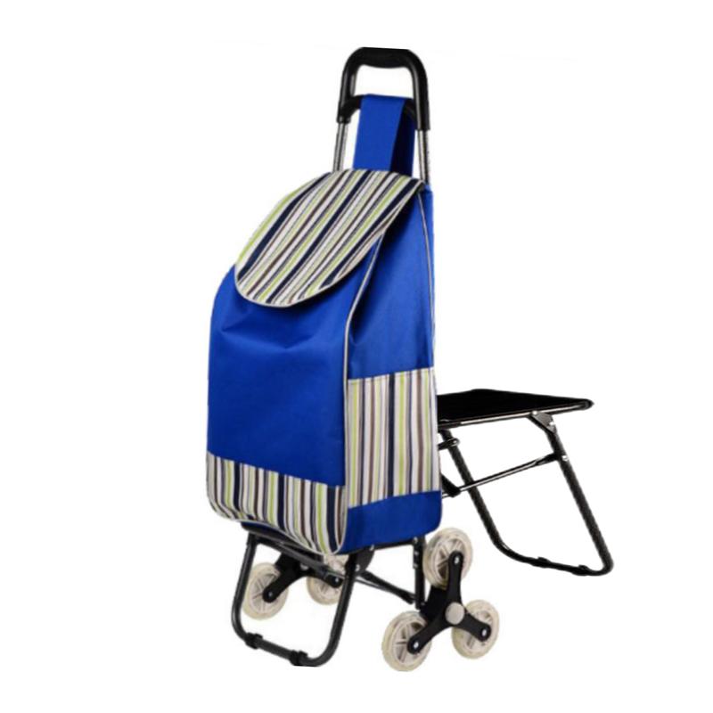 キャリーカート 椅子付き 座れる 6輪 防水 折り畳み 階段登れる 大容量