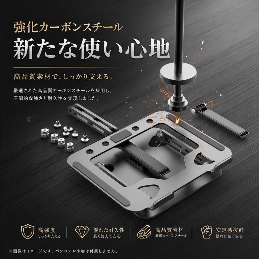 ノートPCスタンド 360° 回転 薄型 折りたたみ パソコン台 卓上 リモート テレワーク 在宅 頑丈 放熱 タイピング 滑り止め 安定 MacBook iPad 10-17インチ 対応 |  | 12