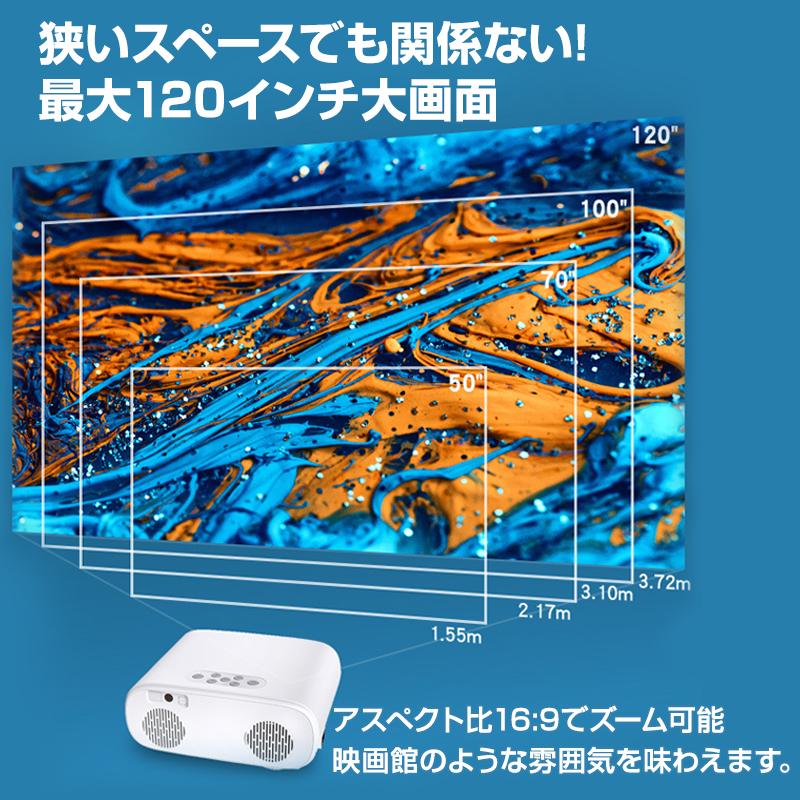 プロジェクター 120インチ Wi-Fi対応 Bluetooth搭載 10000 プロジェクター 120インチ Wi-Fi対応 Bluetooth搭載 10000