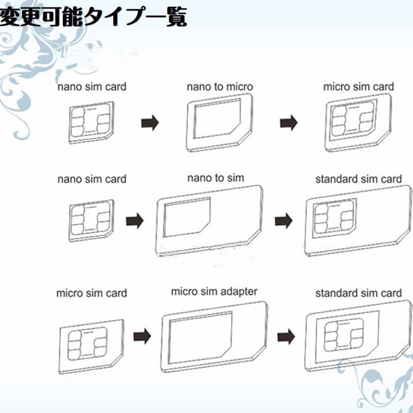 SIMカードサイズ変換アダプター 3枚セット マルチサイズ ナノサイズ