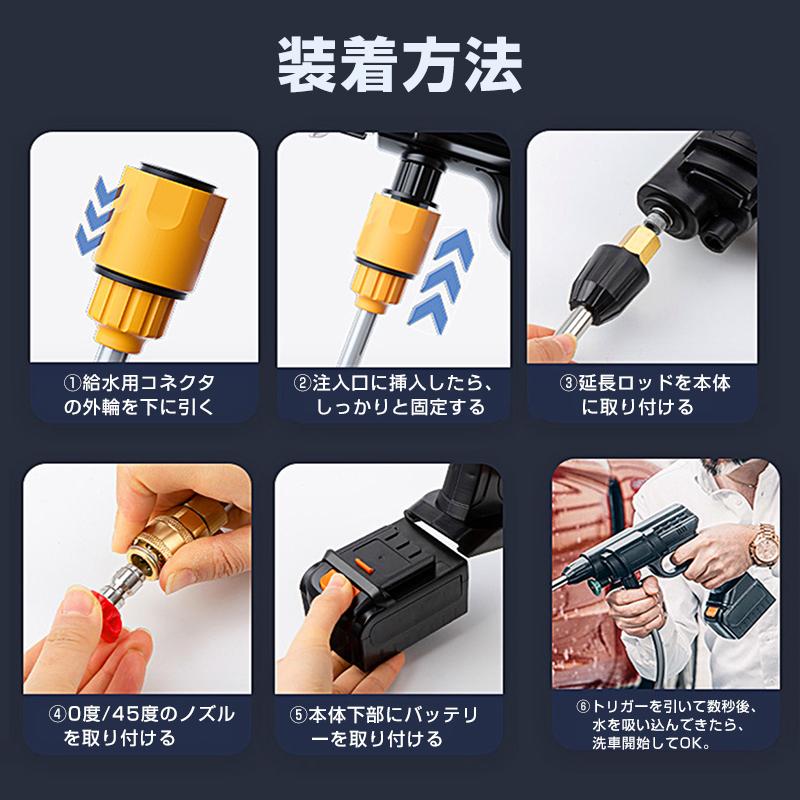 高圧洗浄機 コードレス バッテリー充電式 ホース付き 洗車 家庭 高圧洗浄機 コードレス バッテリー充電式 ホース付き 洗車 家庭