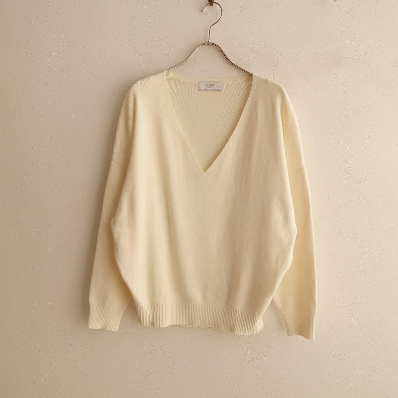SLOBE IENA スローブイエナ *コットンVネックニットプルオーバー SLOBE IENA スローブイエナ *コットンVネックニットプルオーバー