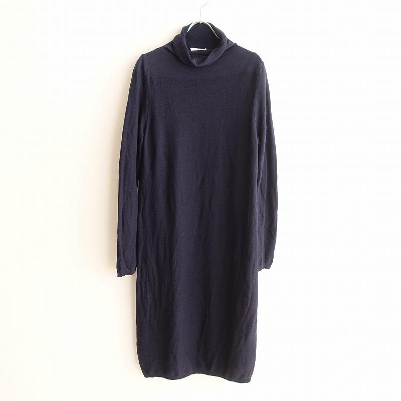 ロッソ35 ROSSO35 *ウールタートルニットワンピース*44ドレス紺  