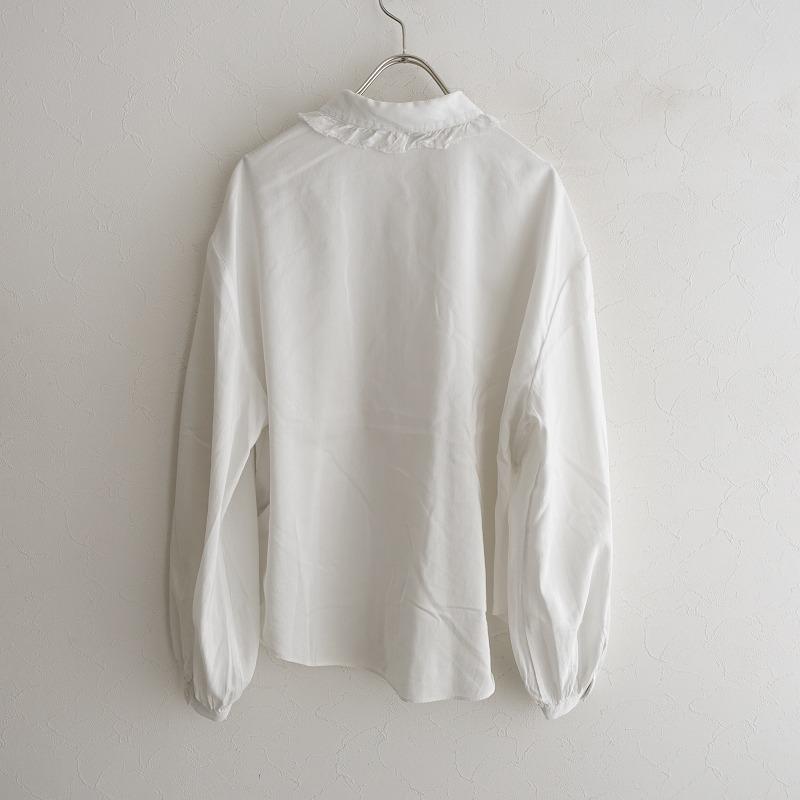 【2022/定価3.8万】ユーモレスク humoresque *frill neck blouse フリルネックブラウス*38シャツ絹綿(1 ...