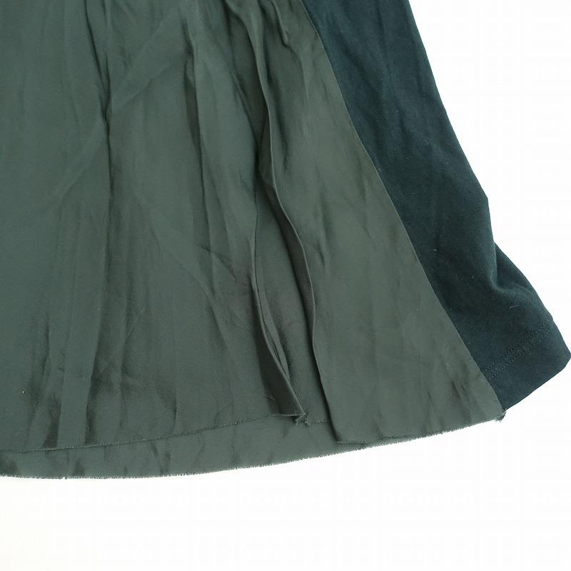 sacai（サカイ） *半袖切り替えワンピース*3異素材グリーン緑