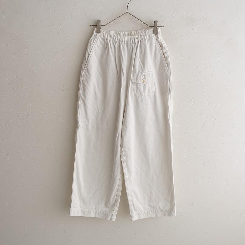 ゴーシュ *カツラギワイドパンツ*2コットン綿ホワイト白ウエストゴム  
