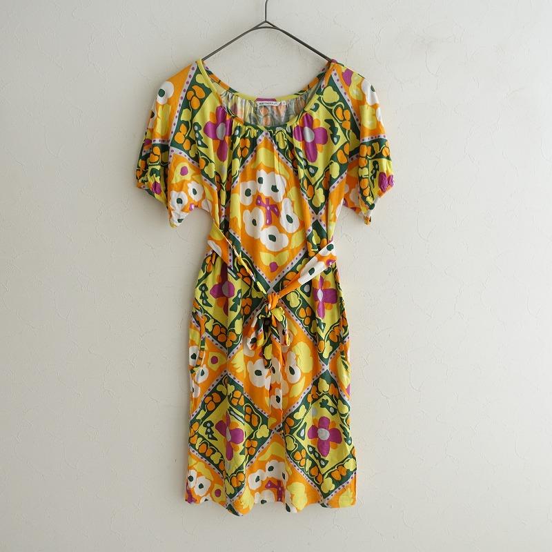 marimekko マリメッコ *総柄プリントカットソーワンピース*XS