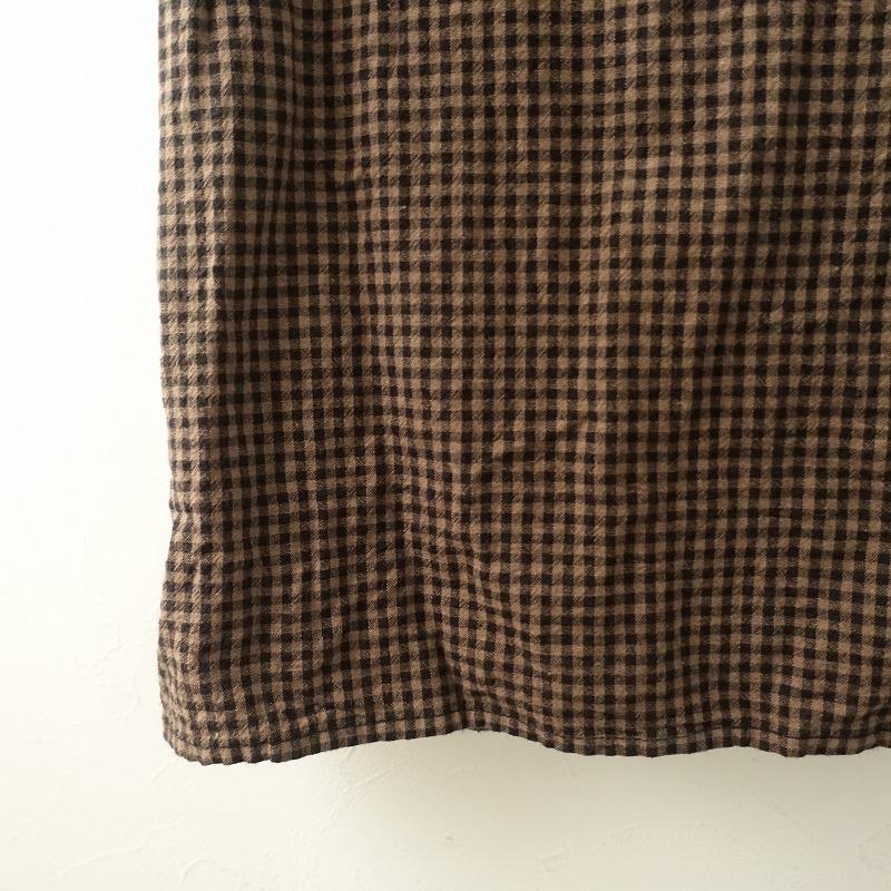 新品未使用　コットンリネン箔ギンガムチェック ワンピース Mサイズ ミニミニストア miniministore ギンガムチェックワンピース