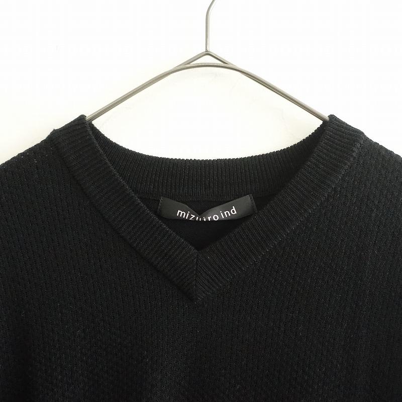 ミズイロインド mizuiro-ind *Vネックウールブレンドニットワンピース