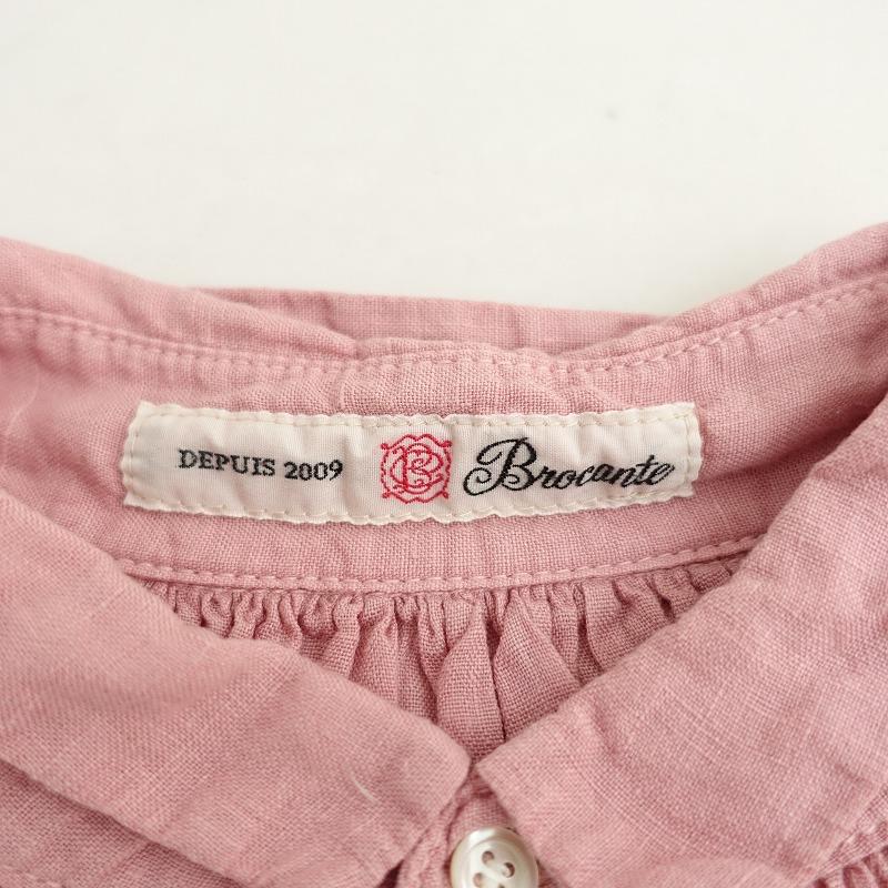 Brocante //ブロカント *リネンドルマンブラウス*2シャツ麻トップス 