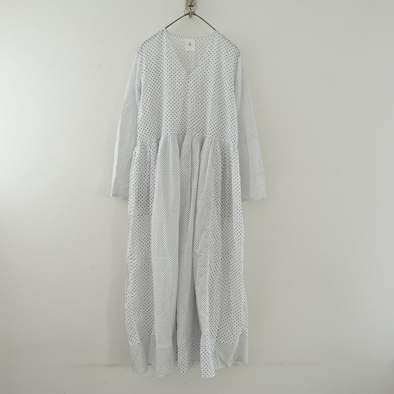 メゾンドソイル　グレー ドット柄 ロングワンピース　サイズ2 メゾンドソイル グレー ドット柄 ロングワンピース サイズ2 maison de