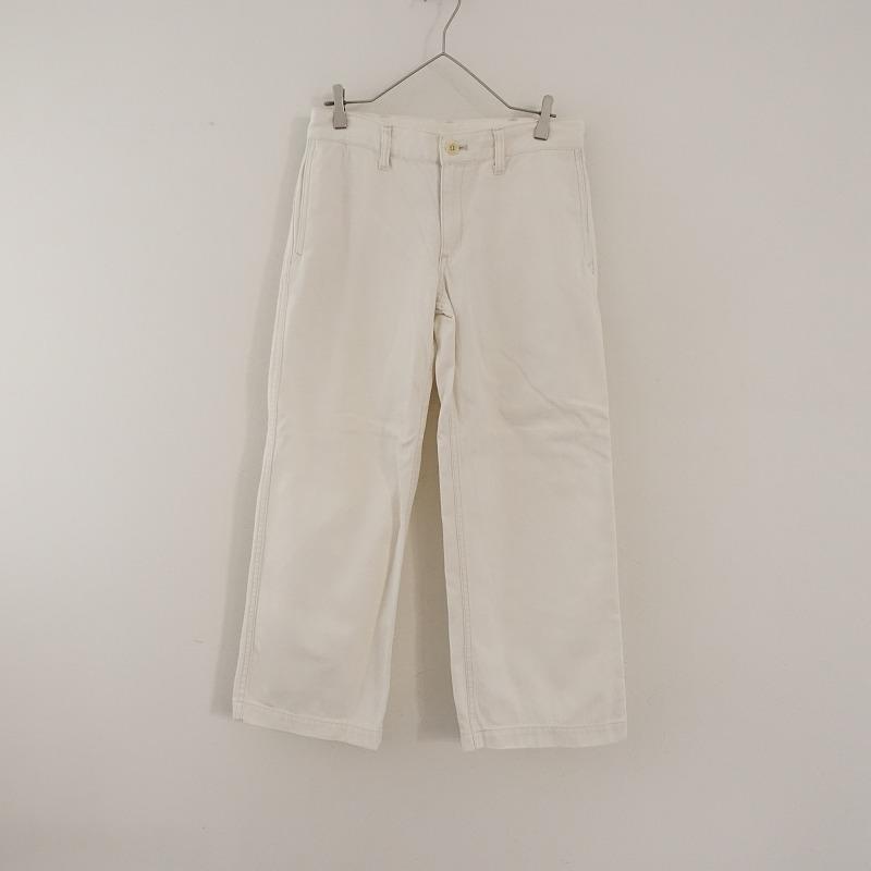 未使用トゥジュー TOUJOURS コットン100% ワイドパンツ　Lsize TOUJOURS トゥジュー *コットンヘリンボーンストレートパンツ*1