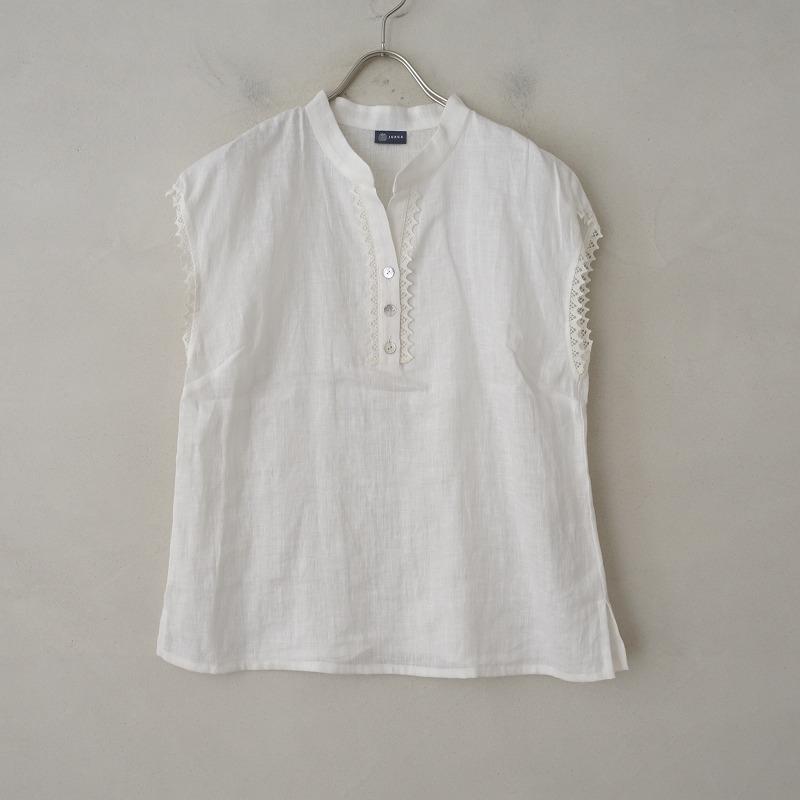美品】ユルガ Jurga *レース使いリネンブラウス*フレンチスリーブ 