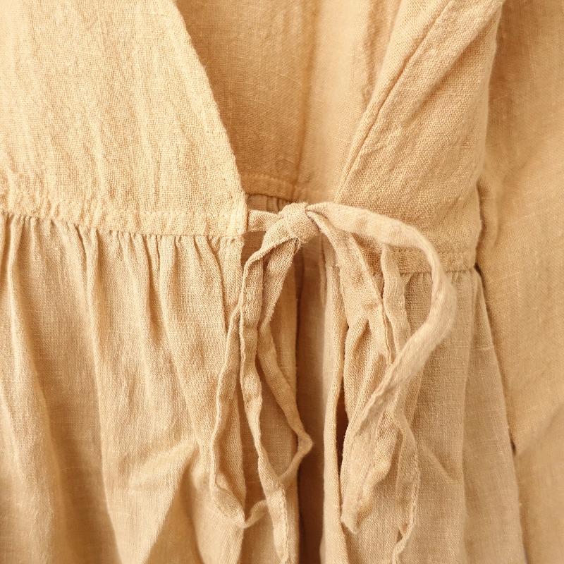 ポプリ pot-pourri *リネンカシュクールワンピース*前合わせ  