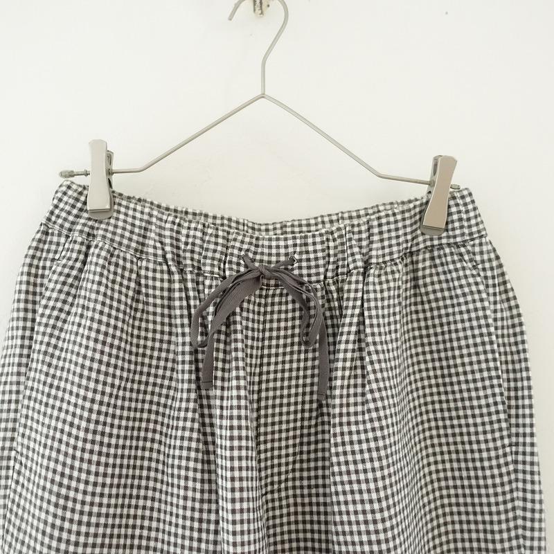 定価1.9万】ネストローブ nest Robe *ヘンプギンガムチェックパンツ*F  