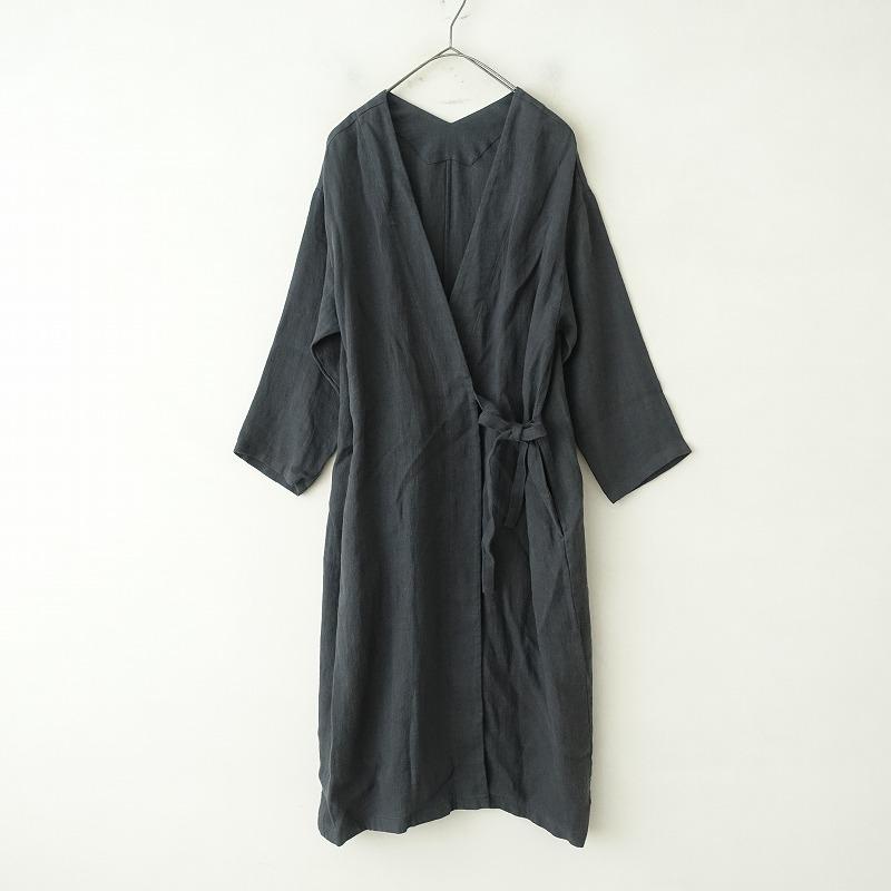 evameva エヴァムエヴァ　リネンワンピース　ローブ evameva (エヴァムエヴァ) Cotton linen onepiece / コットン