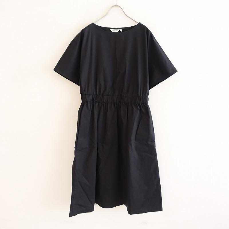 ☆未使用・タグ付☆マリメッコ　半袖ワンピース　無地　ブラック　Iライン XS 美品/定価4万】マリメッコ marimekko *Saapuu Solid コットン