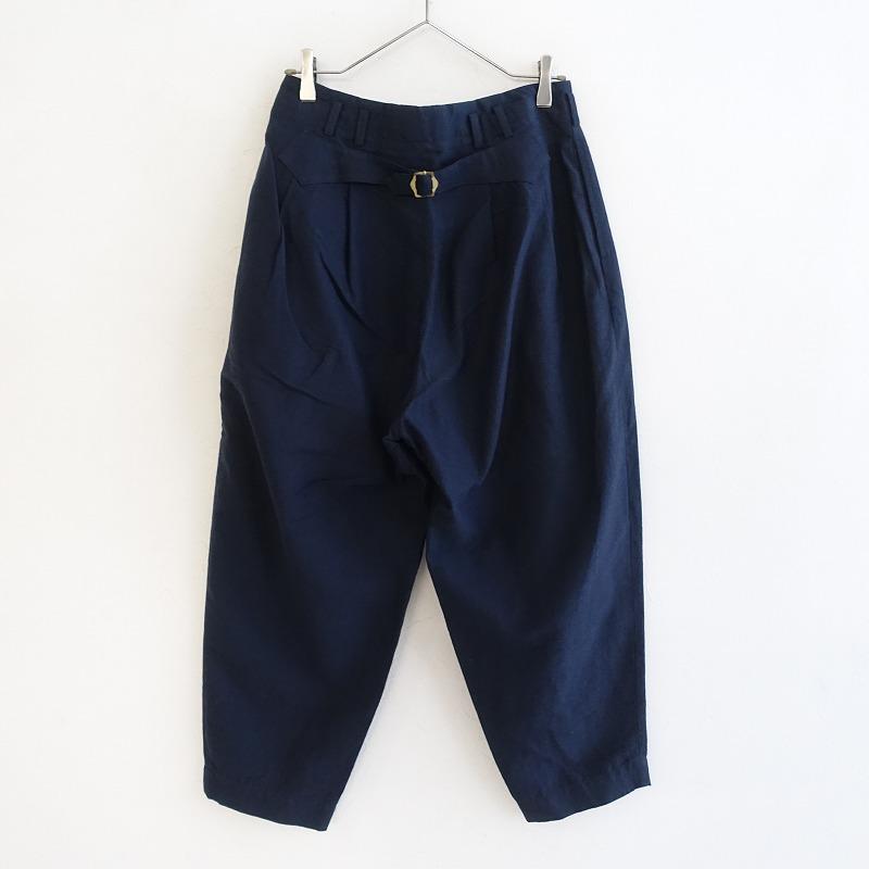 ススリ susuri *ボア―パンツ*1コクーン紺ネイビーボトムス綿麻混  