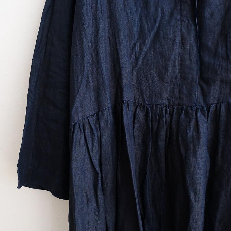 ハレルヤ HALLELUJAH *リネンロングワンピース*38ドレス麻インディゴ