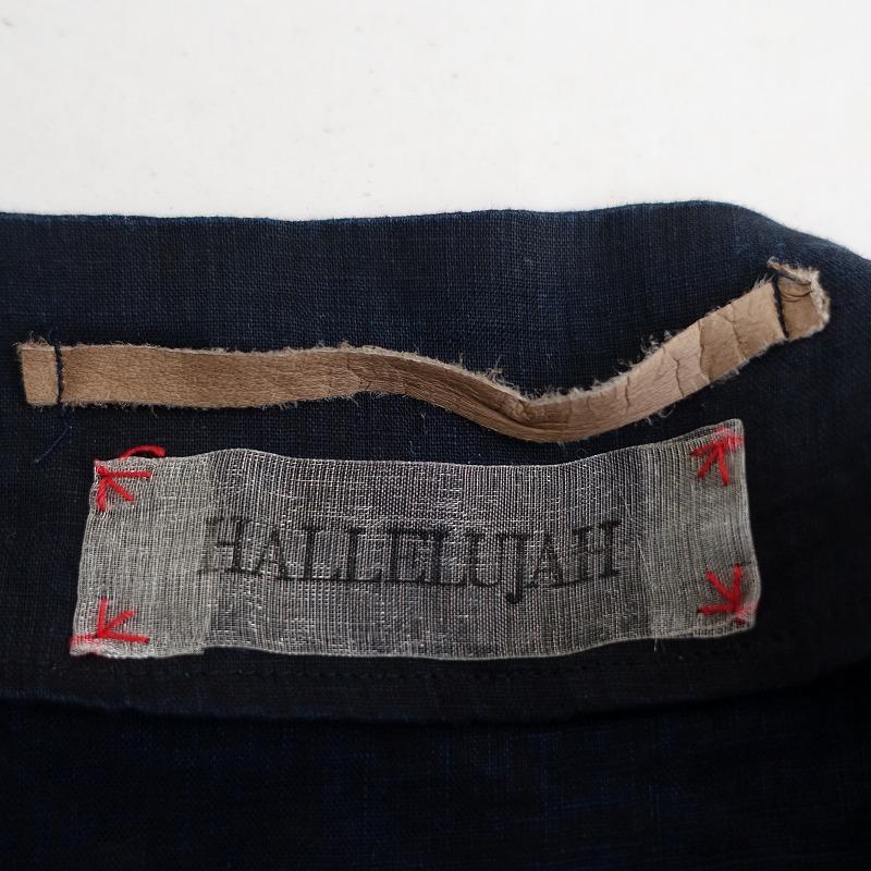 ハレルヤ HALLELUJAH *リネンロングワンピース*38ドレス麻インディゴ