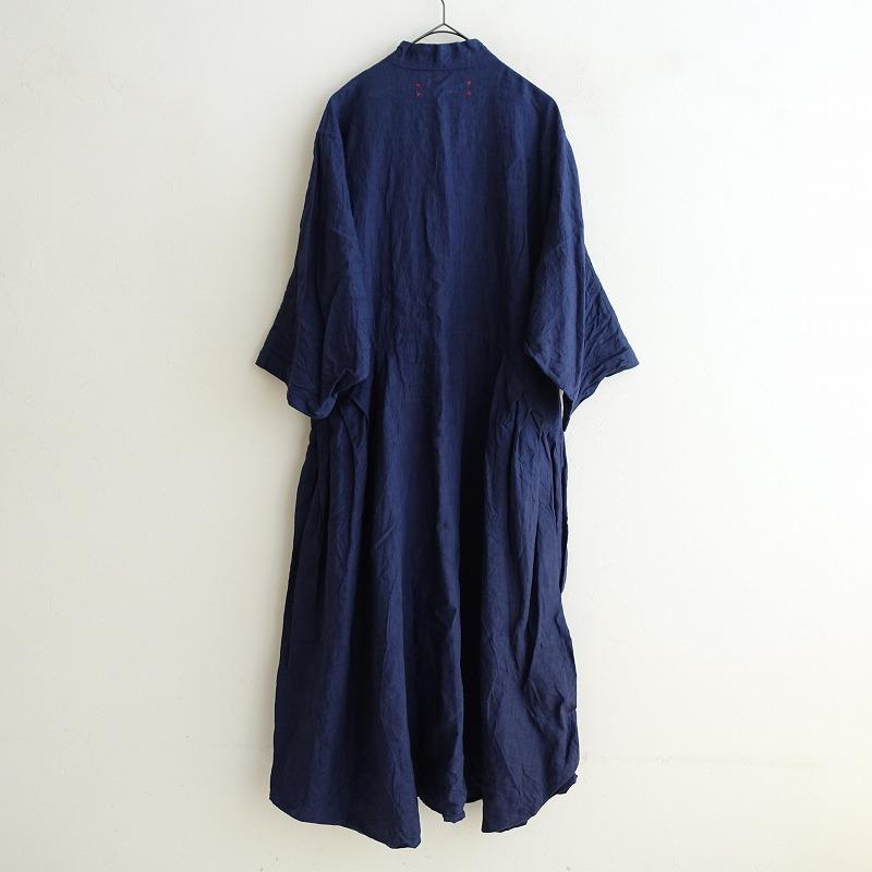 hallelujah リネンワンピース ハレルヤ HALLELUJAH *リネンロングワンピース*ドレス麻インディゴ染め