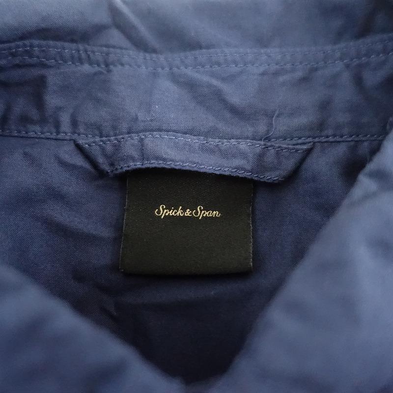 美品 スピックアンドスパン ホイルロングルーズシャツ ネイビー 長袖 美品 スピックアンドスパン ホイルロングルーズシャツ ネイビー