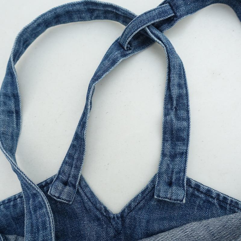 アンドヤーン ＆ yarn *コットンリネンデニムオーバーオール*F