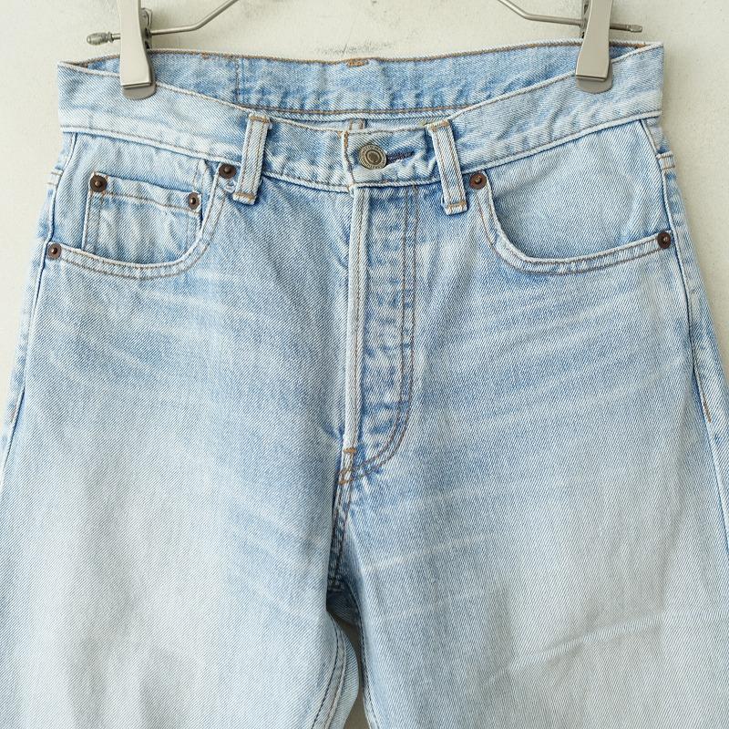 ノーウォス NOWOS *コットンダメージ加工デニムパンツ*Sライトブルー