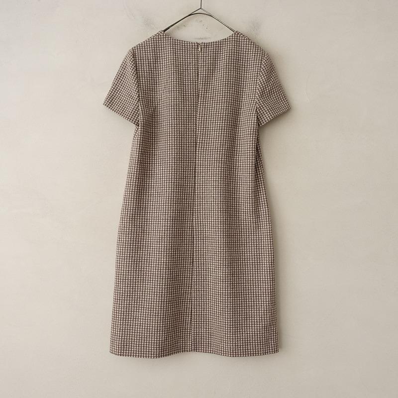 PESERICO ペセリコ Peserico *千鳥格子半袖ワンピース*40コットン 
