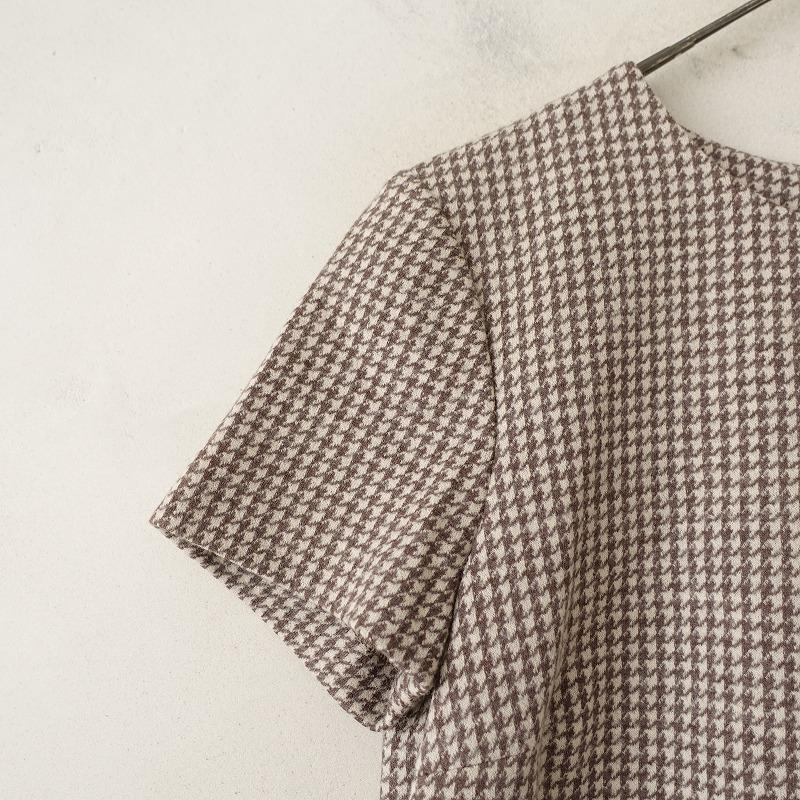 PESERICO ペセリコ Peserico *千鳥格子半袖ワンピース*40コットン 