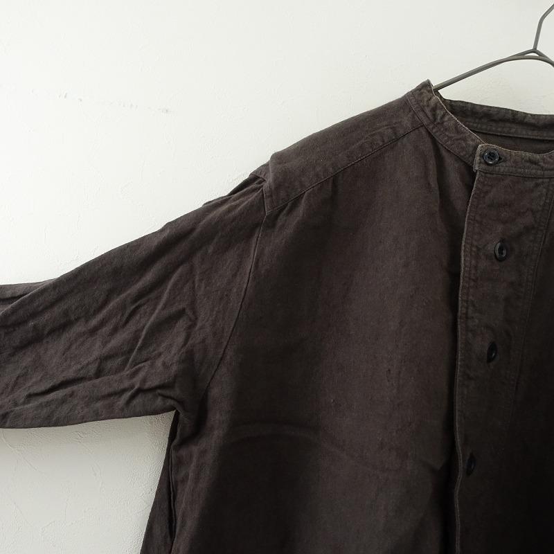 nest Robe ネストローブ *バンドカラー長袖ワンピース*Fドレス麻リネン 