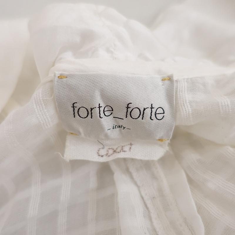 forte_forte（フォルテフォルテ） *コットン格子チェックローブ羽織り 