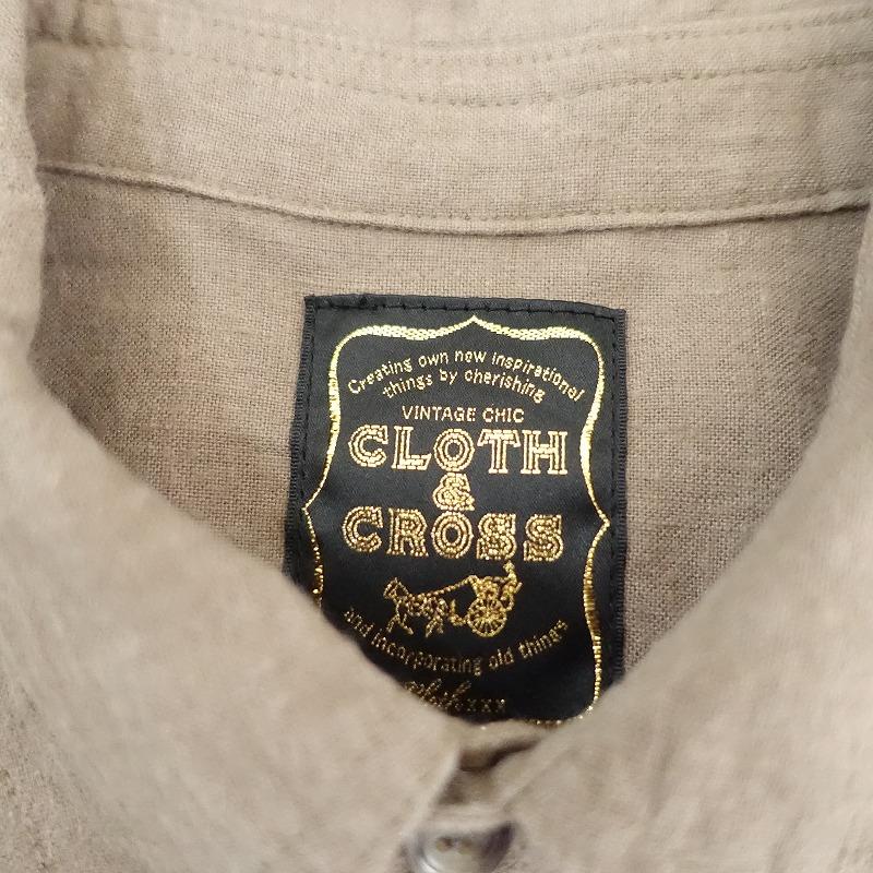 CLOTH&CROSS クロス＆クロス *リネンシャツロングワンピース*F羽織り茶 