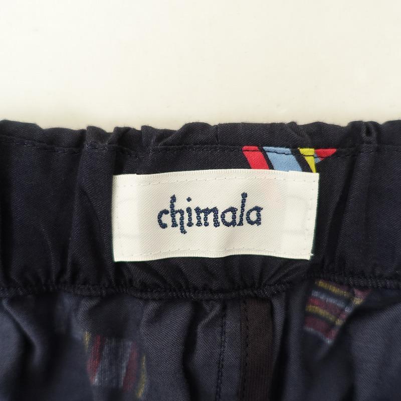 chimala チマラ *コットンレーヨンプリントイージーパンツ*S