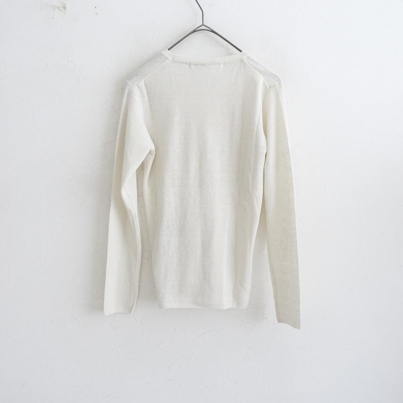 evam eva（エヴァムエヴァ） *リネンナイロンクルーネックニットプル 