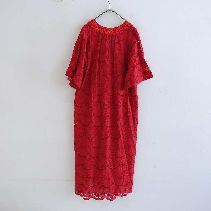 新品未使用　ne Quittez pas ワンピース　ドレス ne Quittez pas｜コットンダイヤチェック プリント 刺繍 ドレス