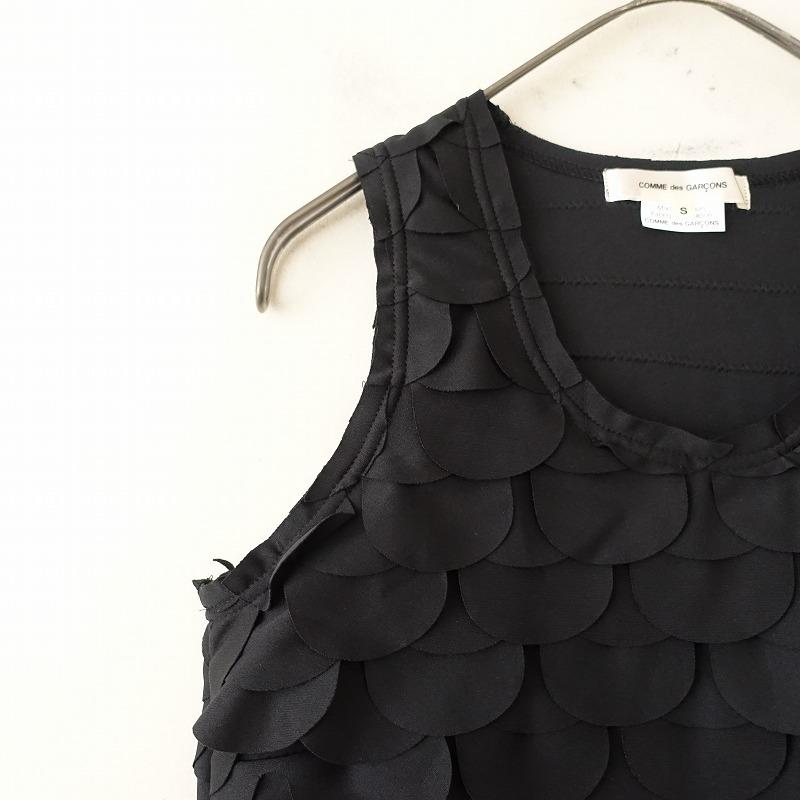 コムデギャルソン　アシンメトリー黒無地ブラウス BLACK COMME des GARCONS ブラックコムデギャルソン 1J-B012