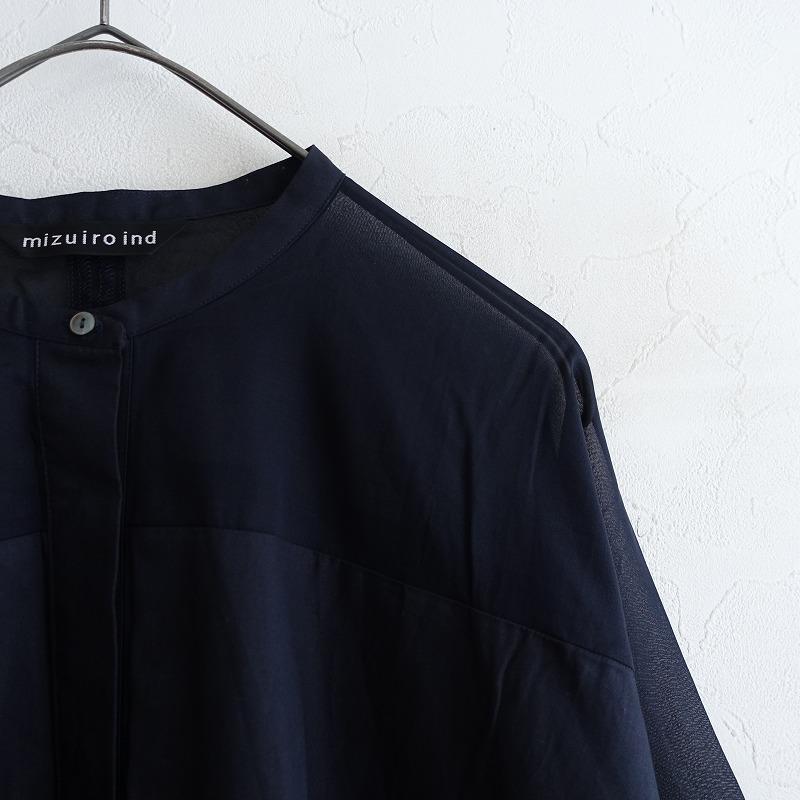 美品】ミズイロインド mizuiro-ind *シアー切り替えブラウス*コットン