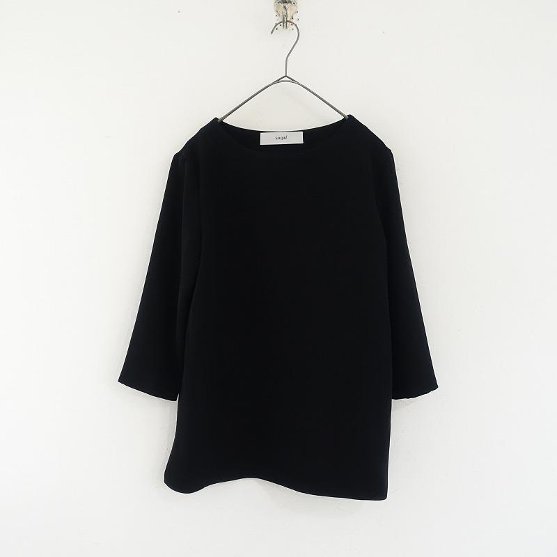 saqui 【定価2.5万】サキ *シンプルプレーンプルオーバー*38ブラック黒 