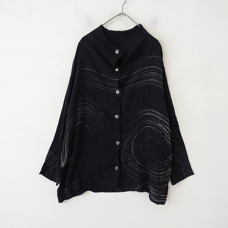 モユル　ドット柄　デザインシャツジャケット　ポンチョ風　羽織り　カーディガン モユル ドット柄 デザインシャツジャケット ポンチョ風 羽織り