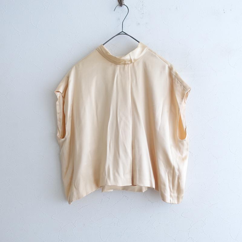 一瞬値下！Chloeクリーム色 2ウェイ半袖シルクブラウス クロエ Chloe *シルクサテンボウタイブラウス*36プルオーバー