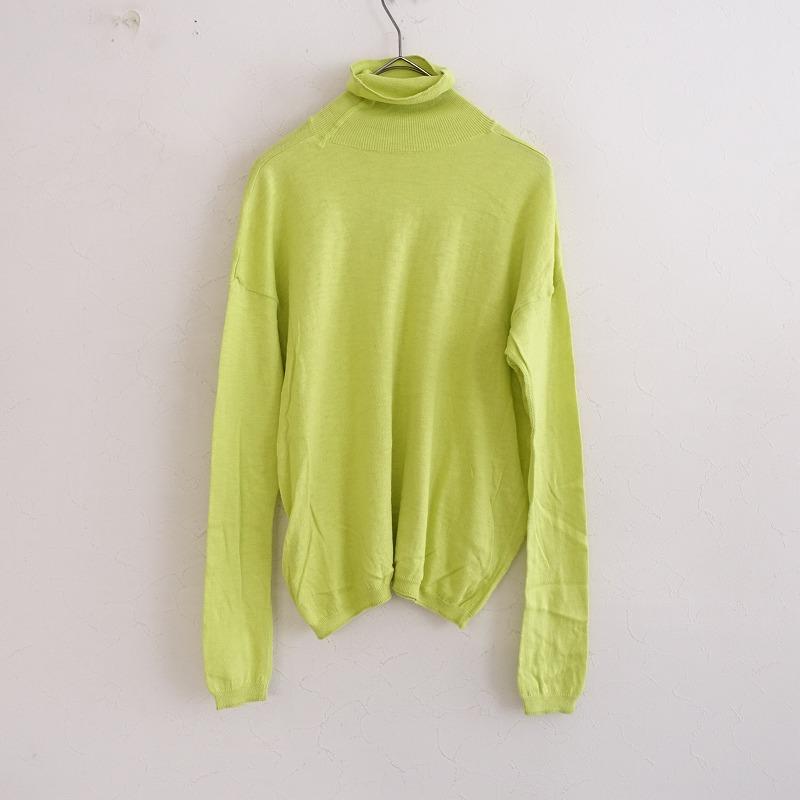 美品✨45R　コットン　セーター　タートルネック　プルオーバー 　サイズ３ 45R インディゴ コットン タートルネックニット プルオーバー