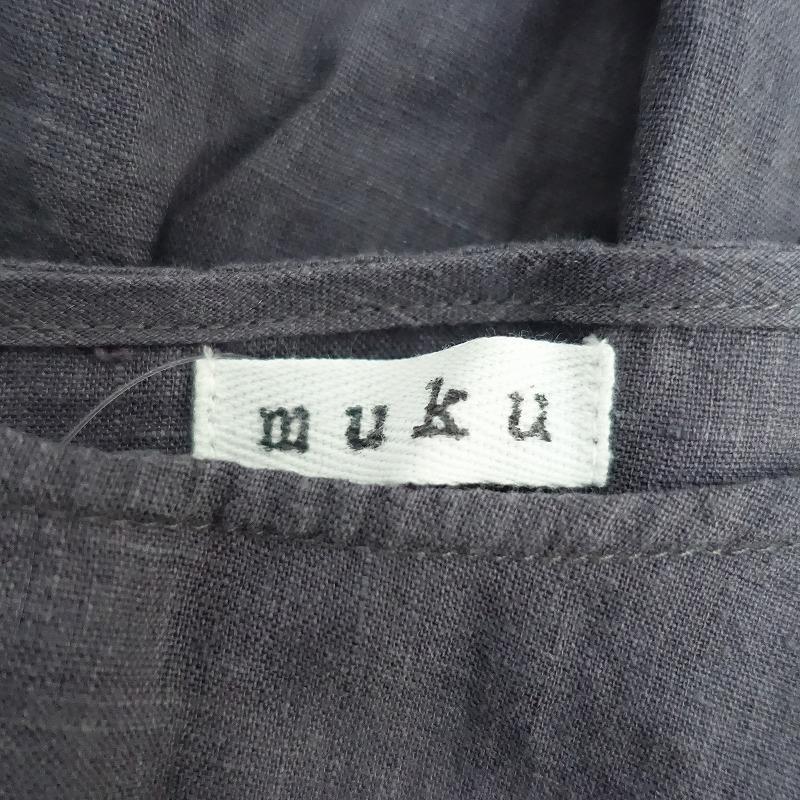 muku ムク *リトアニアリネンワンピース*チャコールグレー麻ドレス
