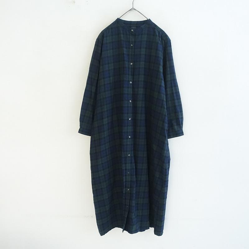 ichi Wool Gauze Check Dress BLACKWATCH ONLINE LIMITED 】i c h i