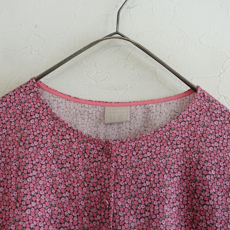 ツハル　リバティ　PENNY柄ウエストフリルワンピース　ピンク ツハル リバティ PENNY柄ウエストフリルワンピース ピンク