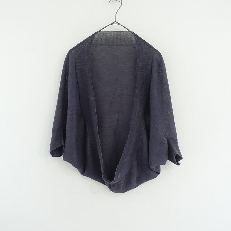 evam eva エヴァムエヴァ *リネンニットボレロカーディガン