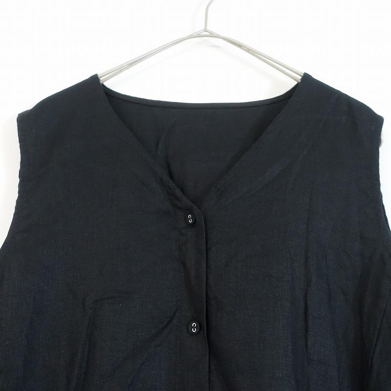 美品】ゼラールスポーツ Zelal sports *リネンVネック前開きワンピース