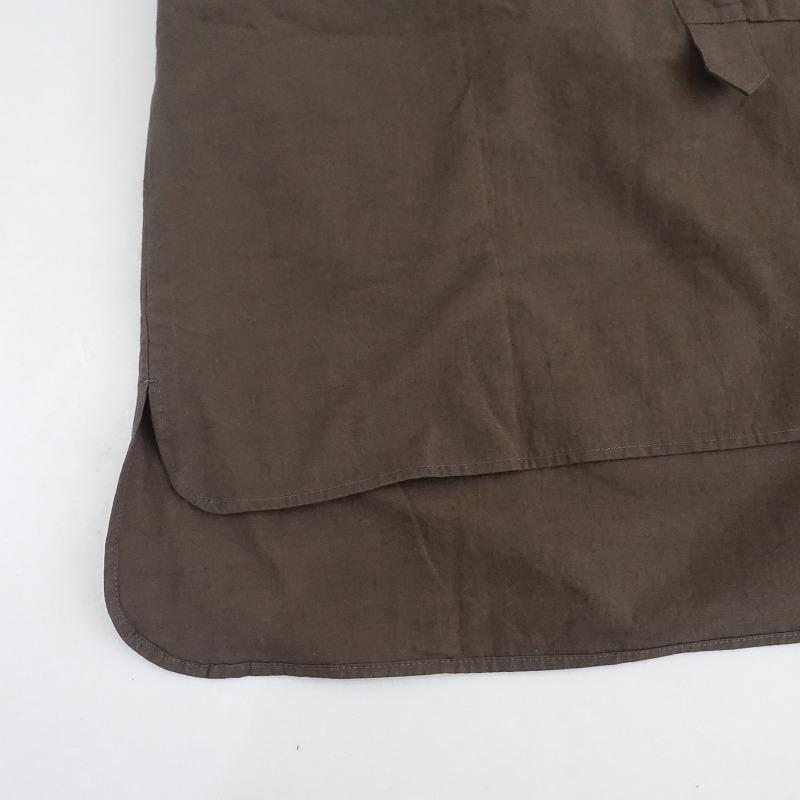 シロネ sirone *コットンプルオーバーシャツ*ブラウス綿トップス茶 