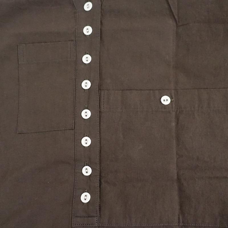 シロネ sirone *コットンプルオーバーシャツ*ブラウス綿トップス茶 